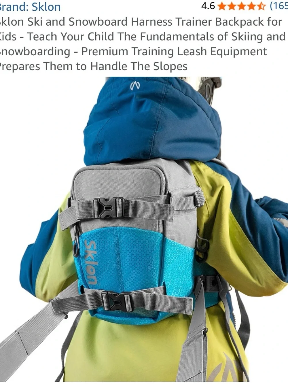 SkLO Blue and Gray Child Safety Harness Backpack, Like New.